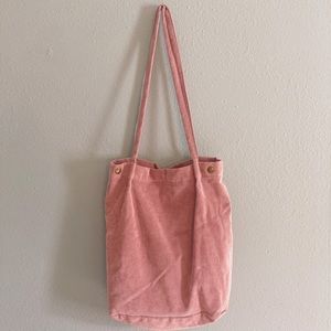 purple corduroy tote bag